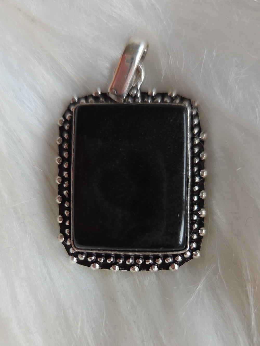 Obsidian Silver Plated Gemstone Necklace Pendant